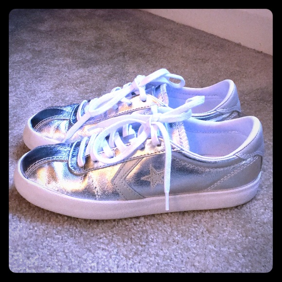 Converse Shoes - Converse All Star Canvas Metallic Sneakers Silver